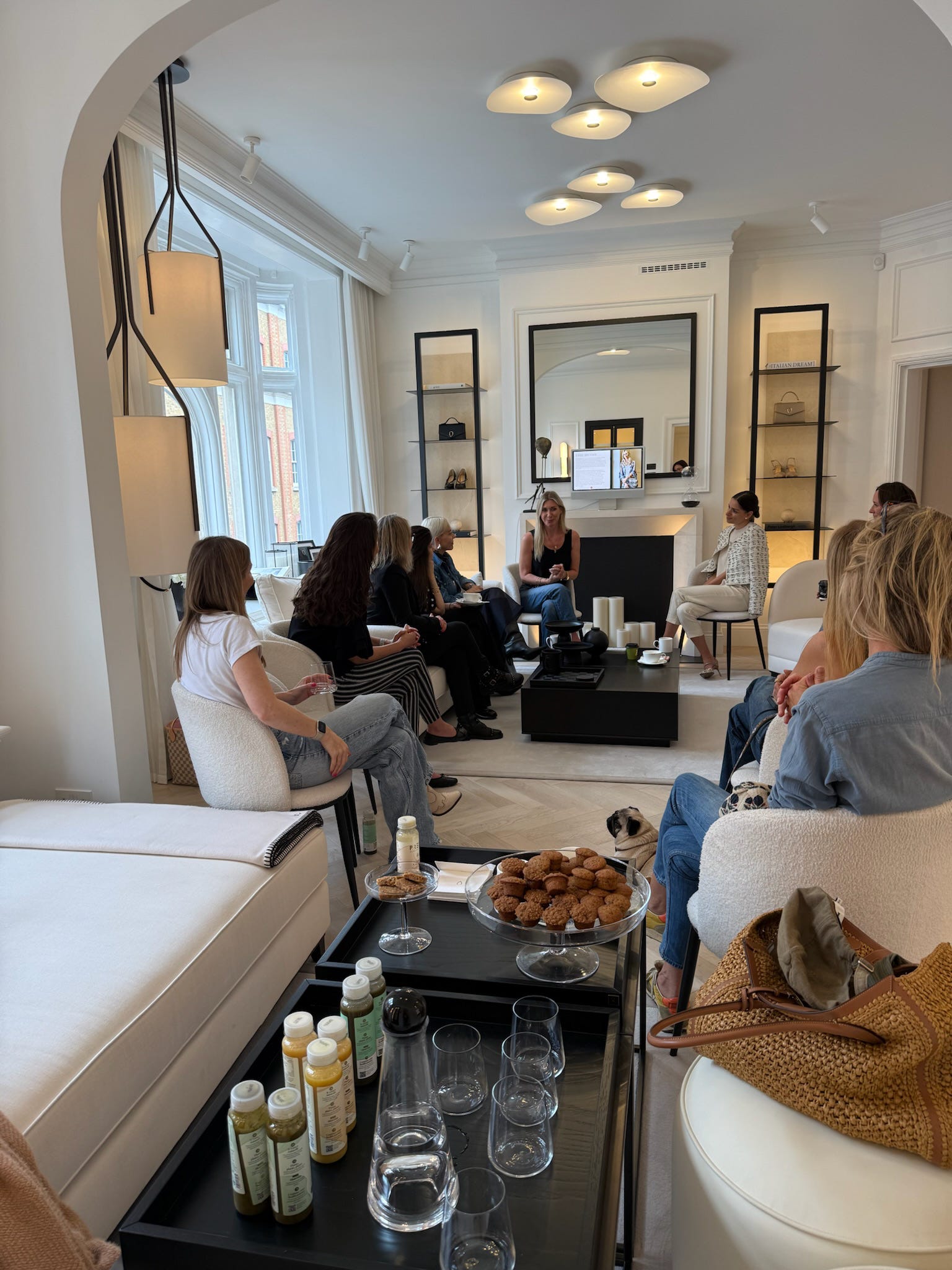 Emmy in conversation at an intimate London salon