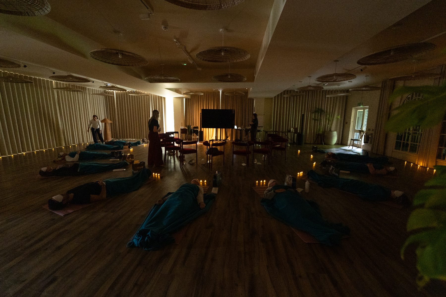 A candlelit evening session at The Revival